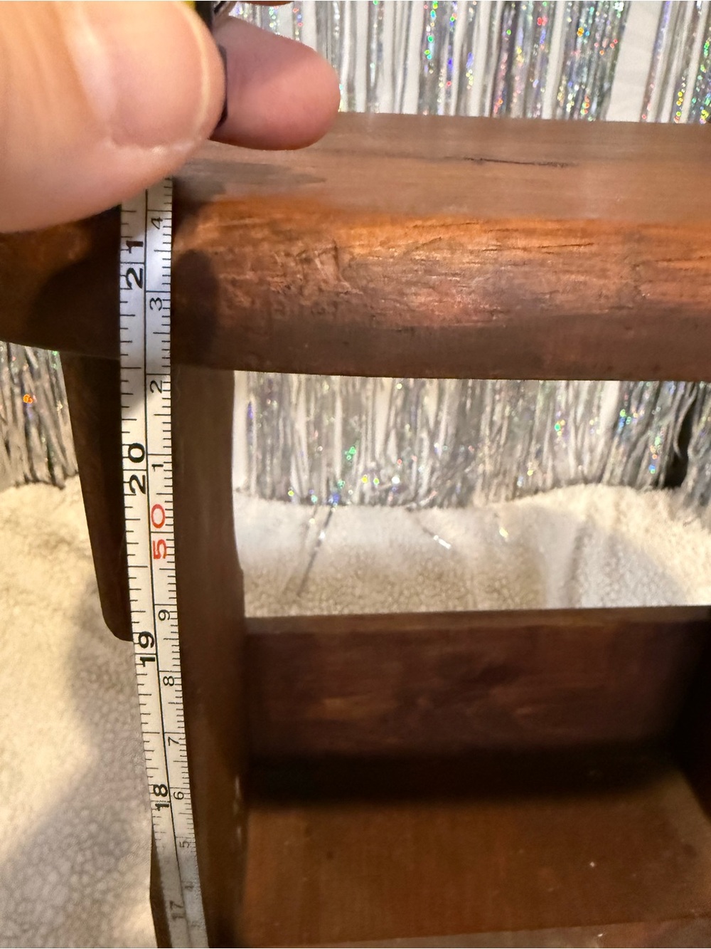 Rustic Wooden Side Table with Magazine Holder - Brown - Picture 2 of 12
